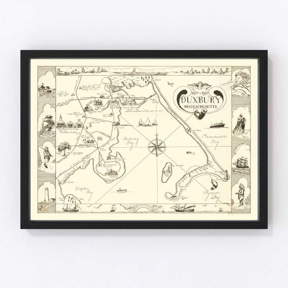 Duxbury Vintage Map 1937
