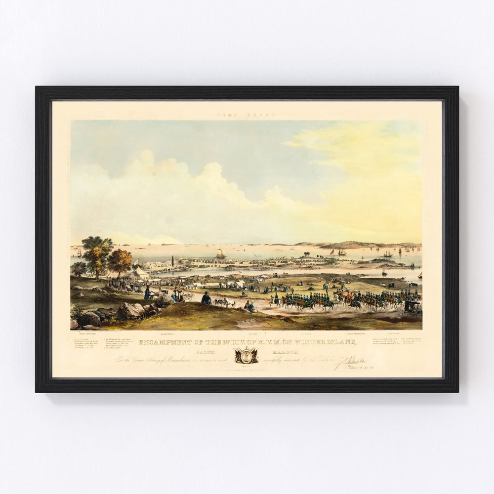Massachusetts Vintage Map 1860