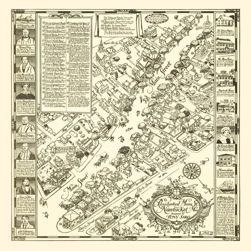 Size comparison using Vintage Map of Nantucket, Massachusetts 1937