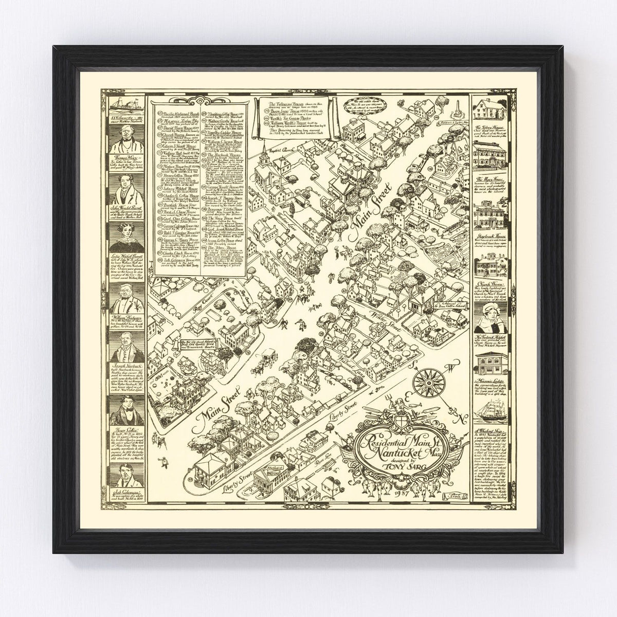 Nantucket Vintage Map 1937