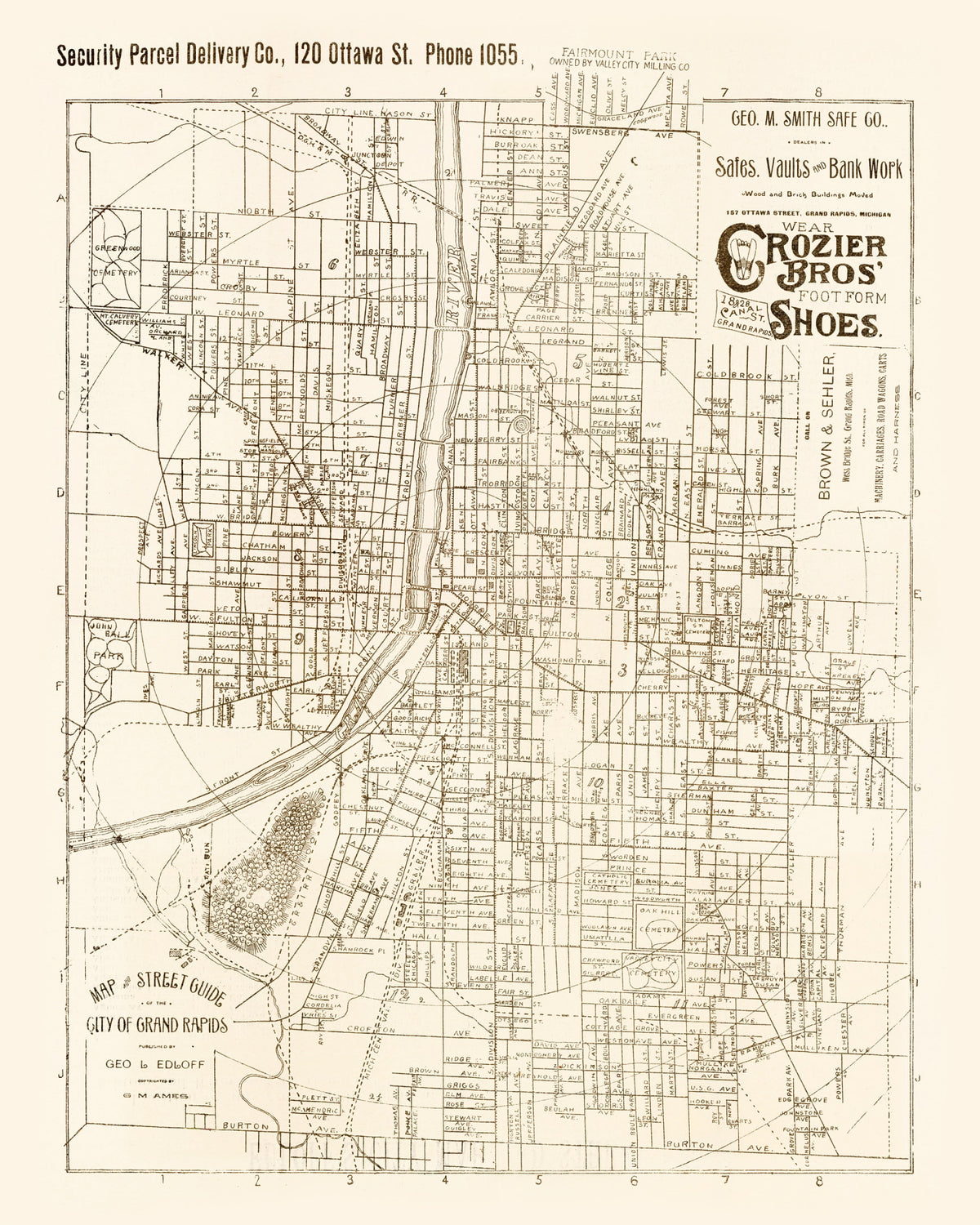 Preview of Vintage Map of Grand Rapids, Michigan 1893