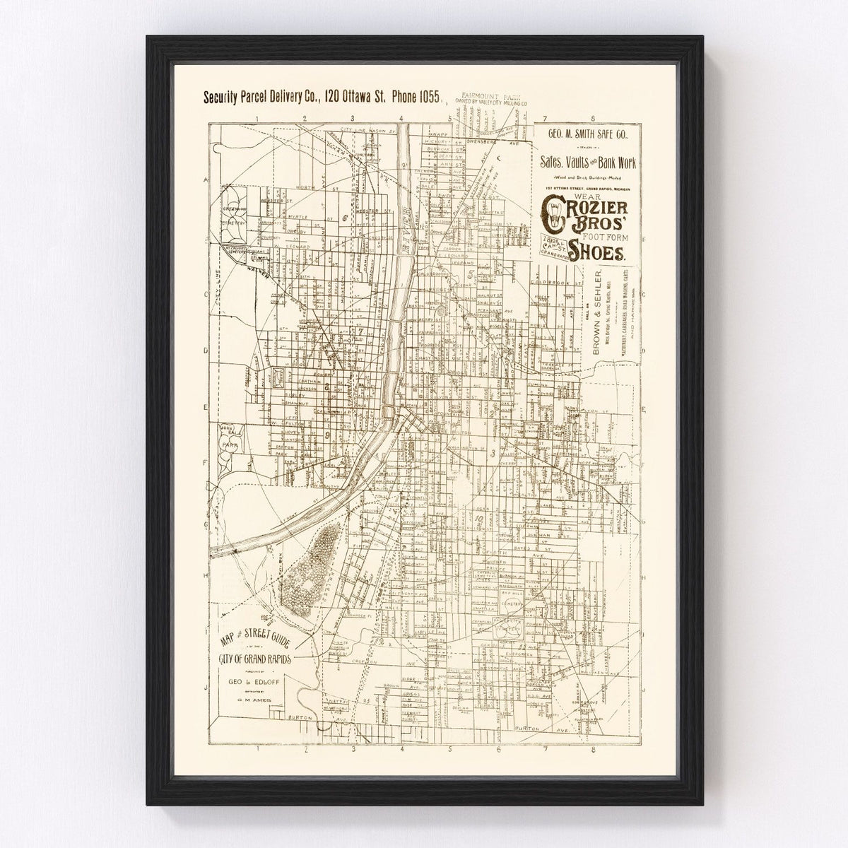 Grand Rapids Vintage Map 1893