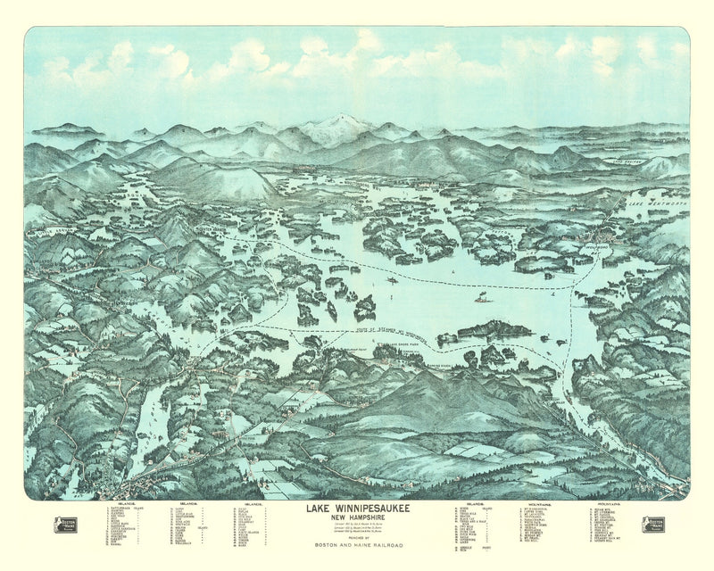 Size comparison using Vintage Map of Lake Winnipesaukee, 1903