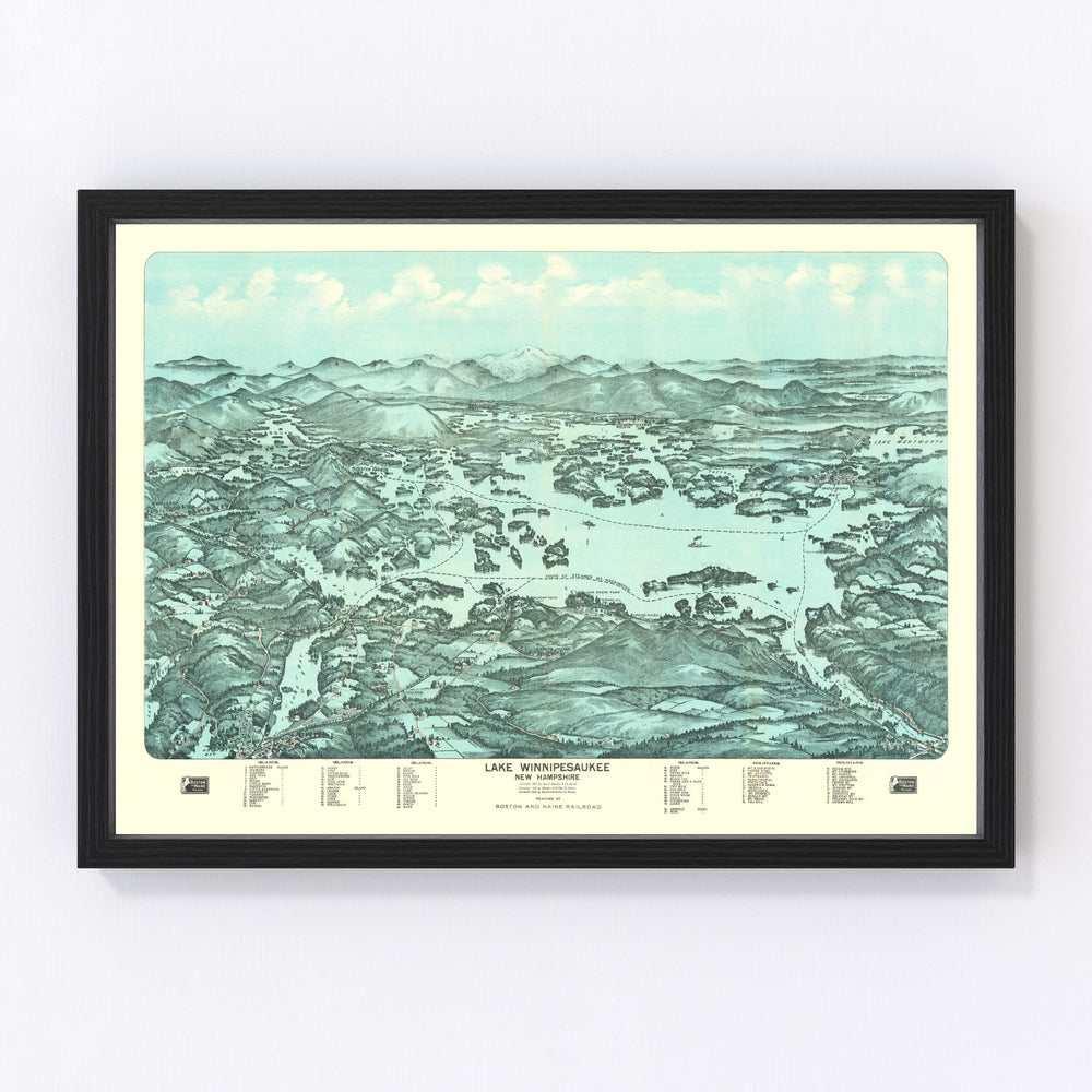 Lake Winnipesaukee Vintage Map 1903