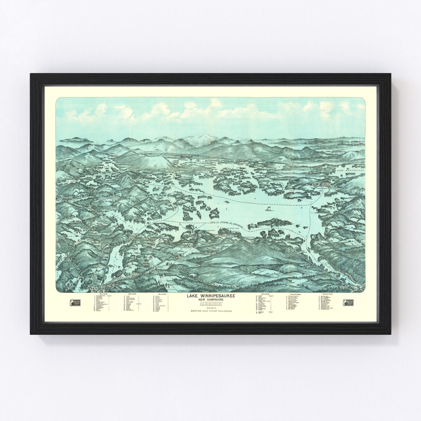Lake Winnipesaukee Vintage Map 1903