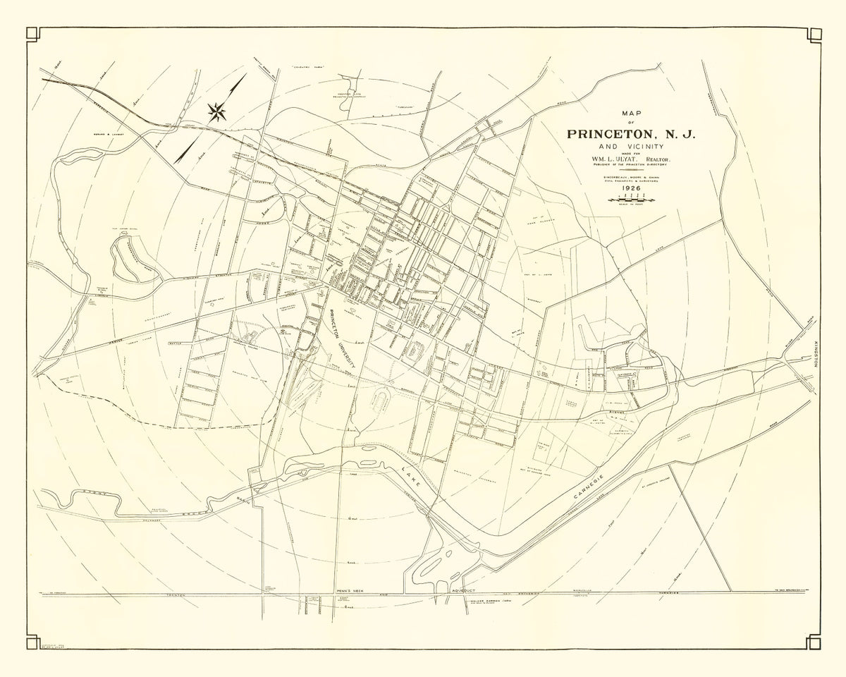 Preview of Vintage Map of Princeton, New Jersey 1926