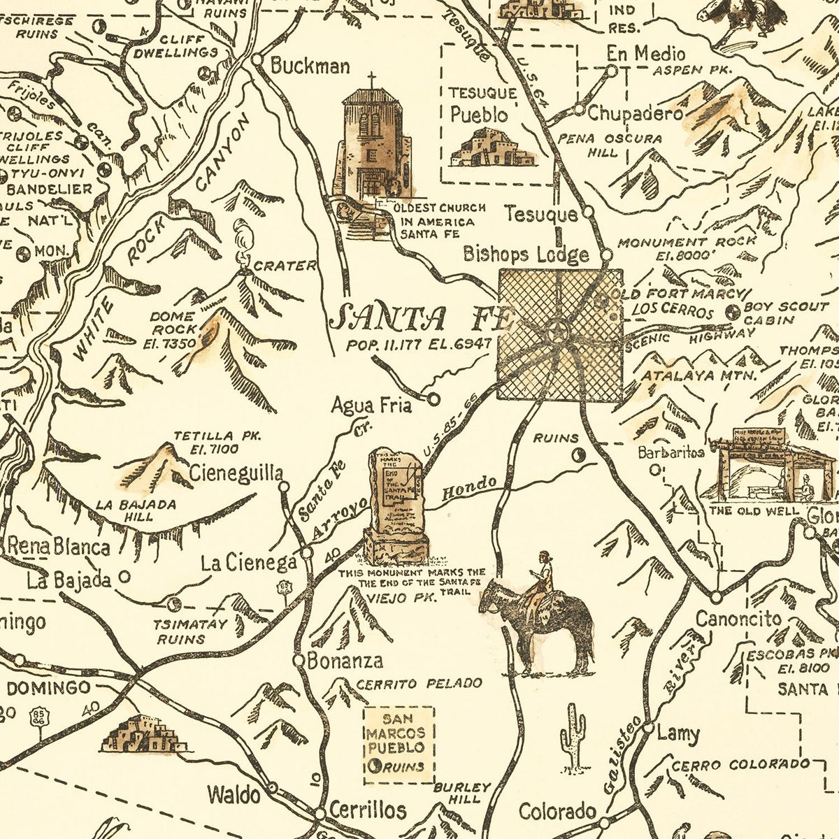 Vintage Santa Fe Maps
