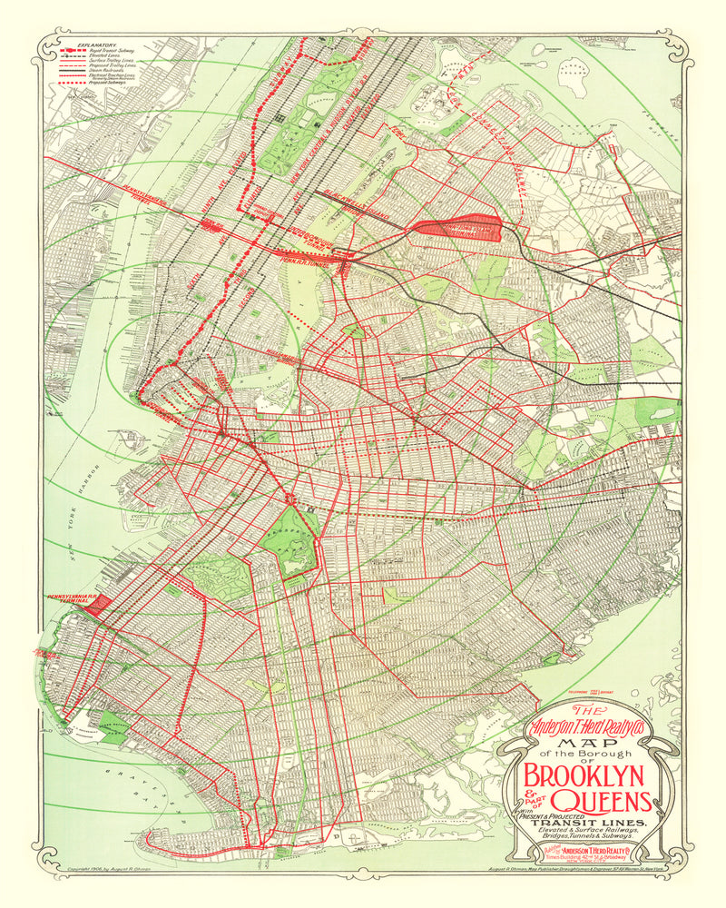 Size comparison using Vintage Map of Brooklyn, New York 1906