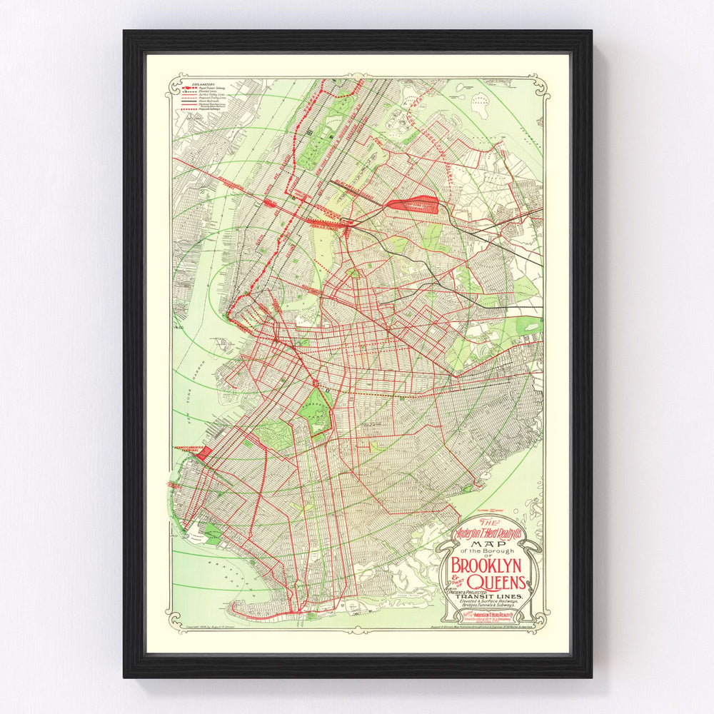 Brooklyn Vintage Map 1906
