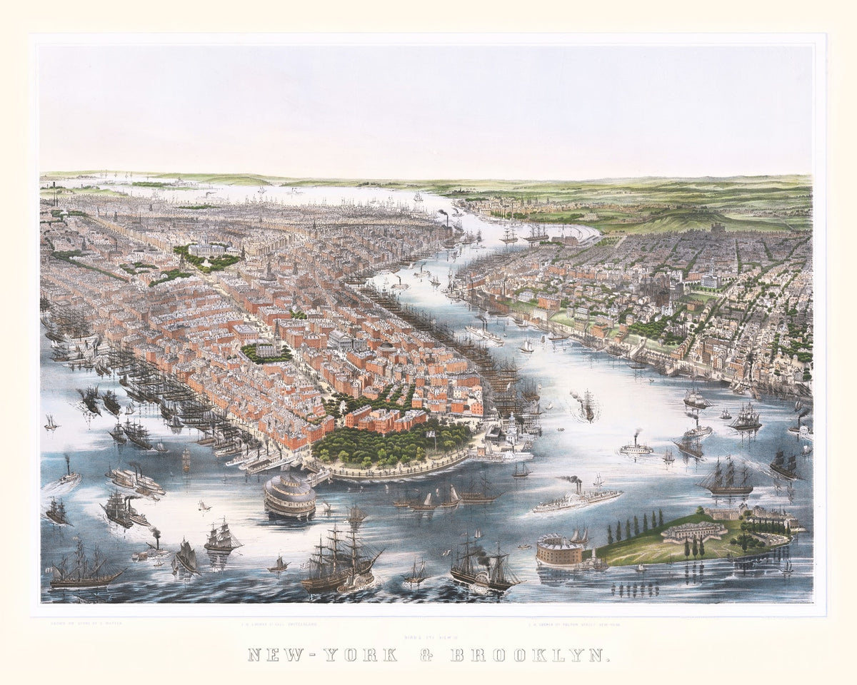 Preview of Vintage Map of Brooklyn, New York 1852