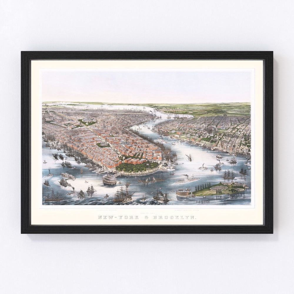 Brooklyn Vintage Map 1852