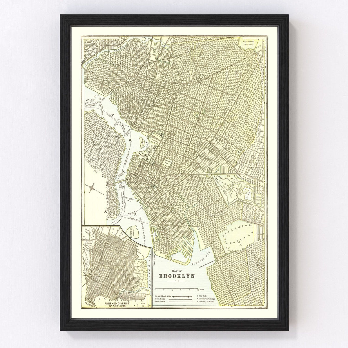 Brooklyn Vintage Map 1890