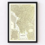 Brooklyn Vintage Map 1890