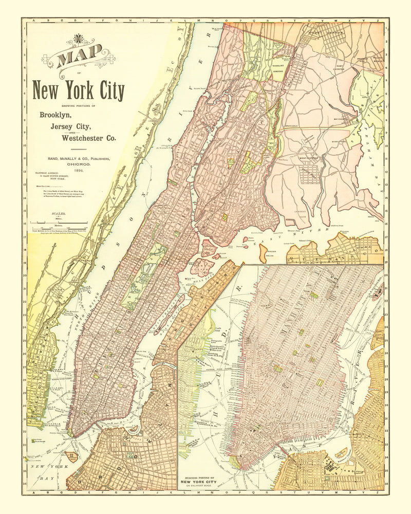 Size comparison using Vintage Map of Brooklyn, New York 1896