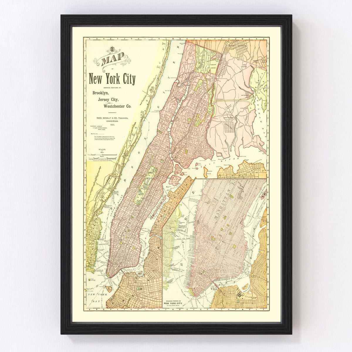 Brooklyn Vintage Map 1896