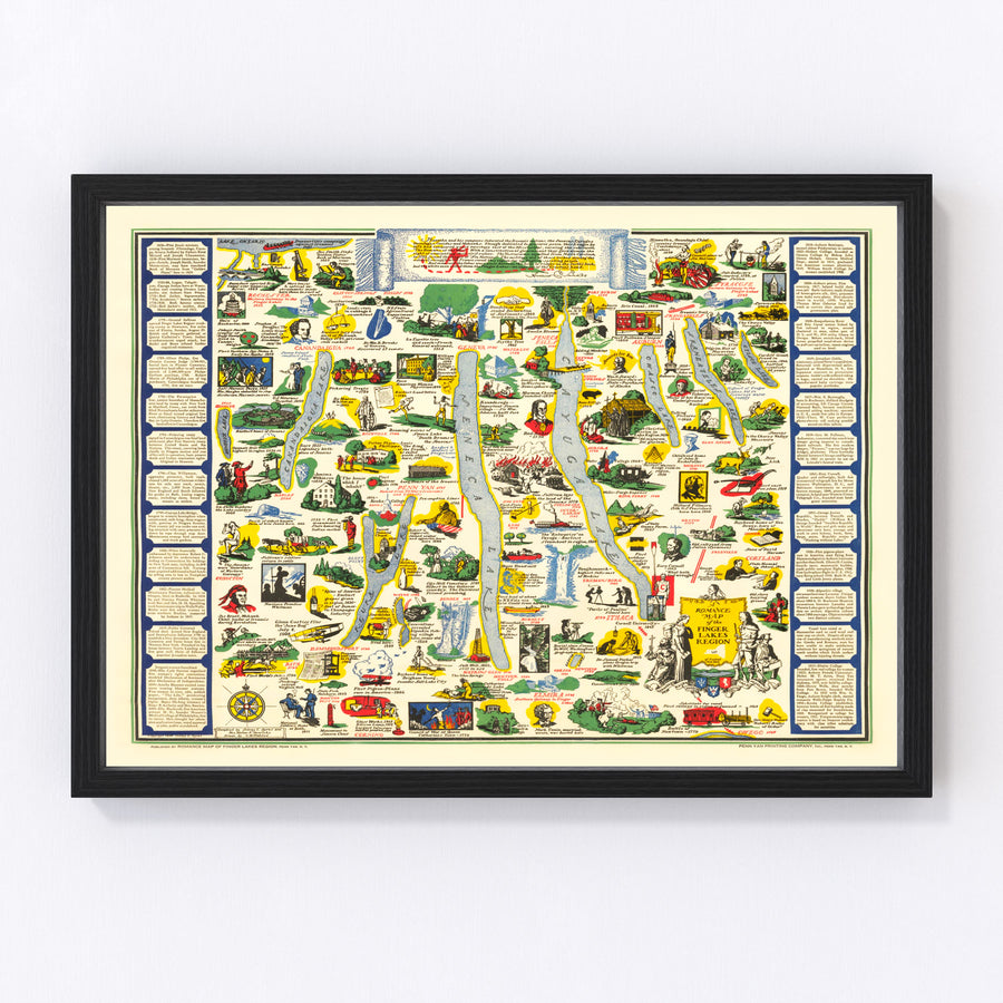 Finger Lakes Vintage Map 1934
