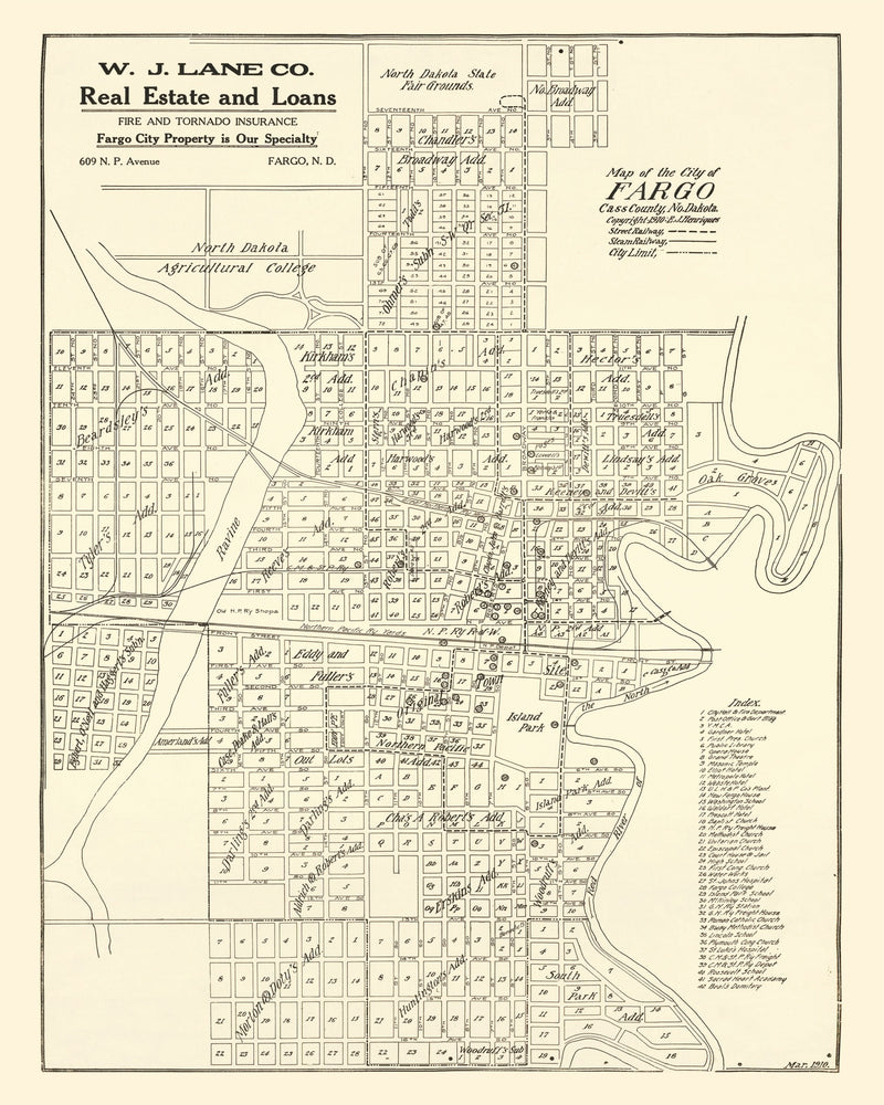 Size comparison using Vintage Map of Fargo, North Dakota 1910
