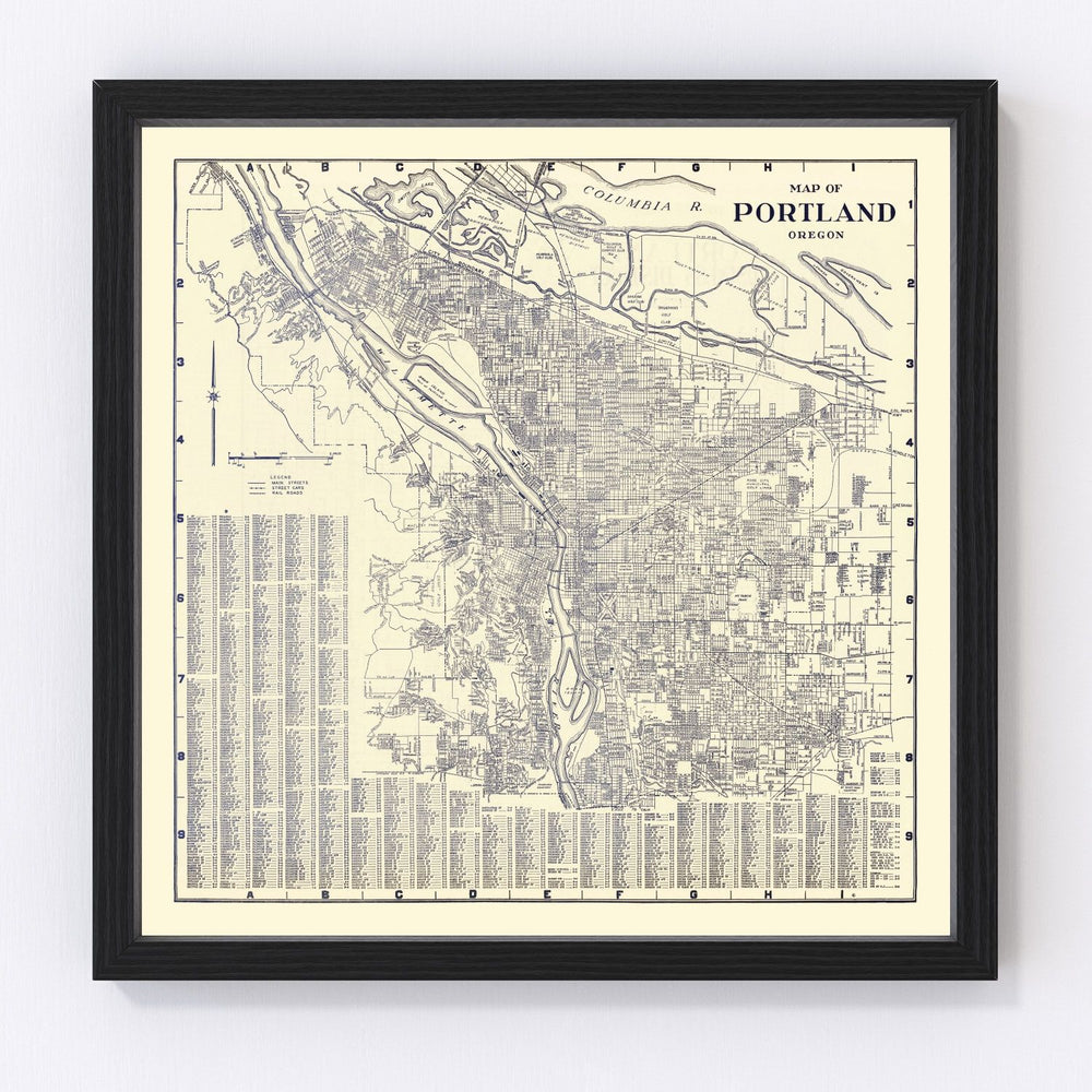 Portland Vintage Map 1920