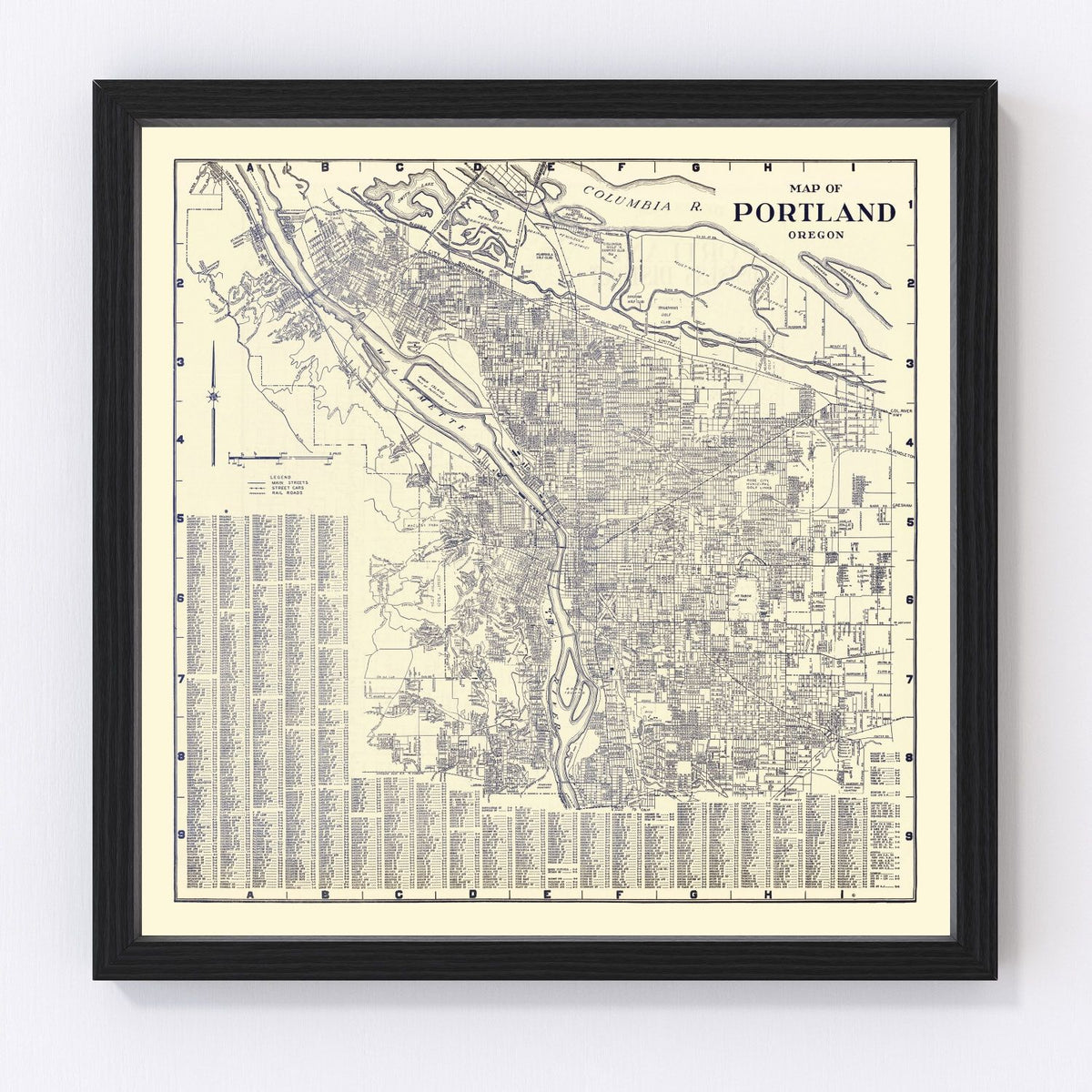 Portland Vintage Map 1920