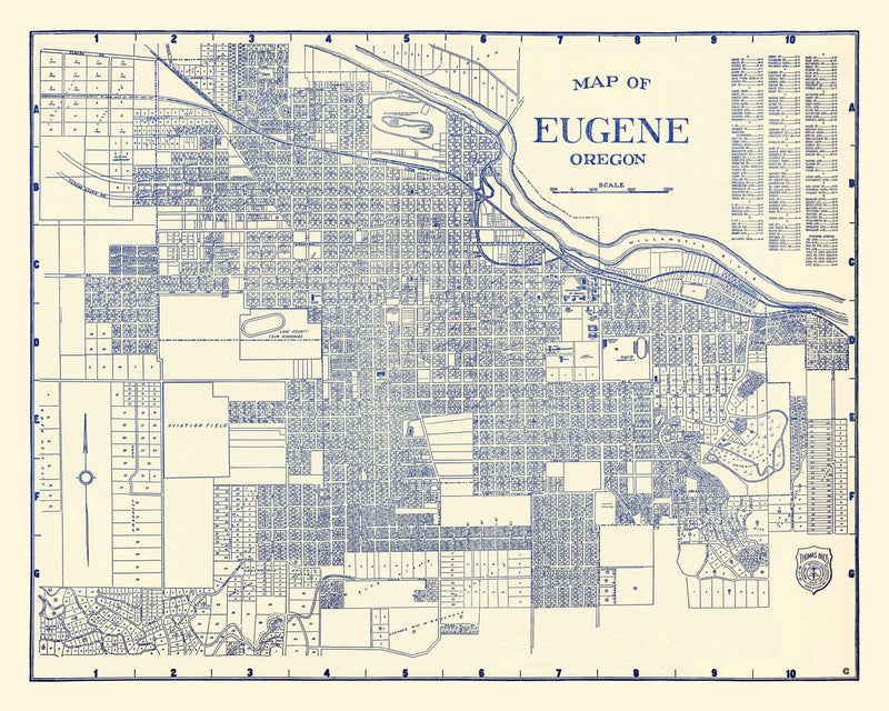 Size comparison using Vintage Map of Eugene, Oregon 1920