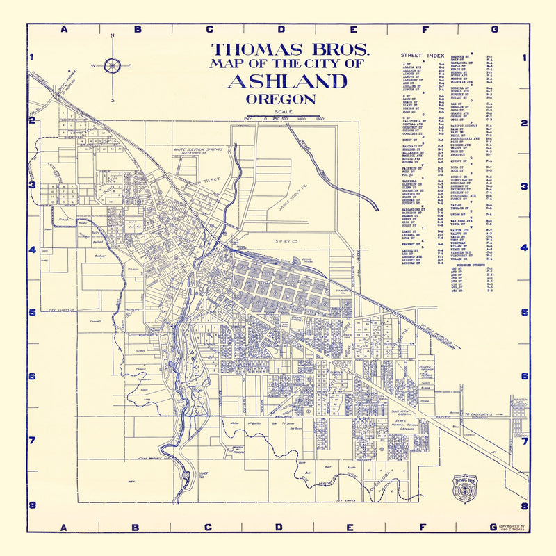 Size comparison using Vintage Map of Ashland, Oregon 1920