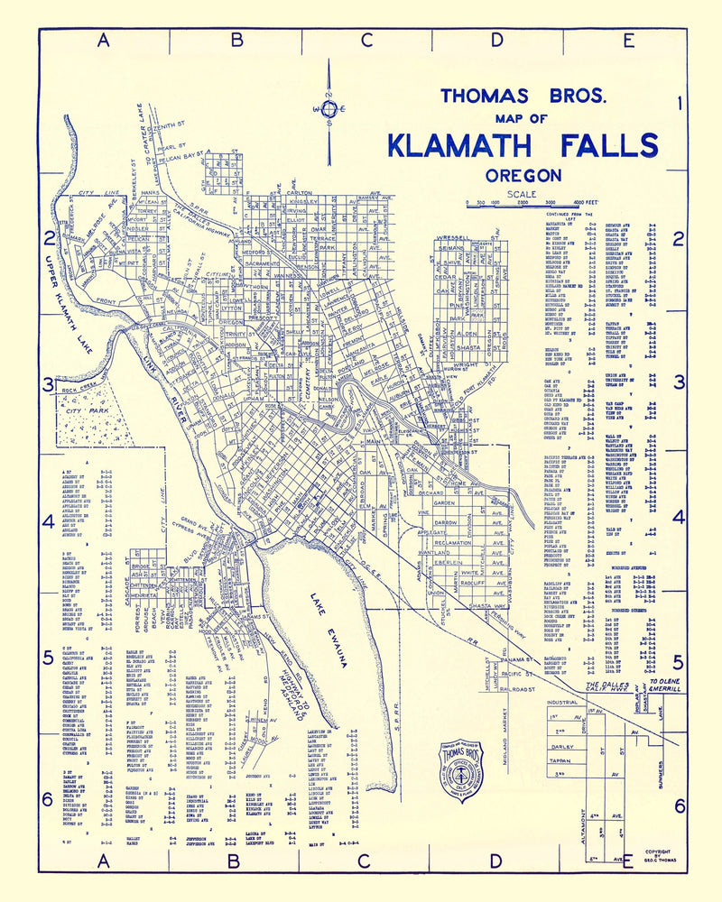 Size comparison using Vintage Map of Klamath Falls, Oregon 1920