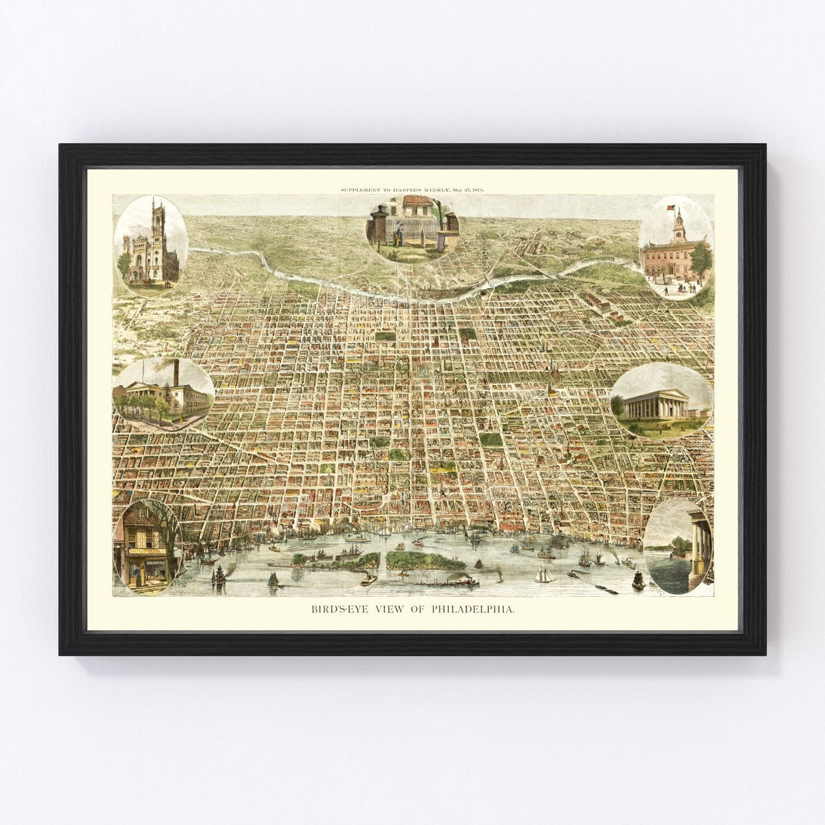 Philadelphia Vintage Map 1872