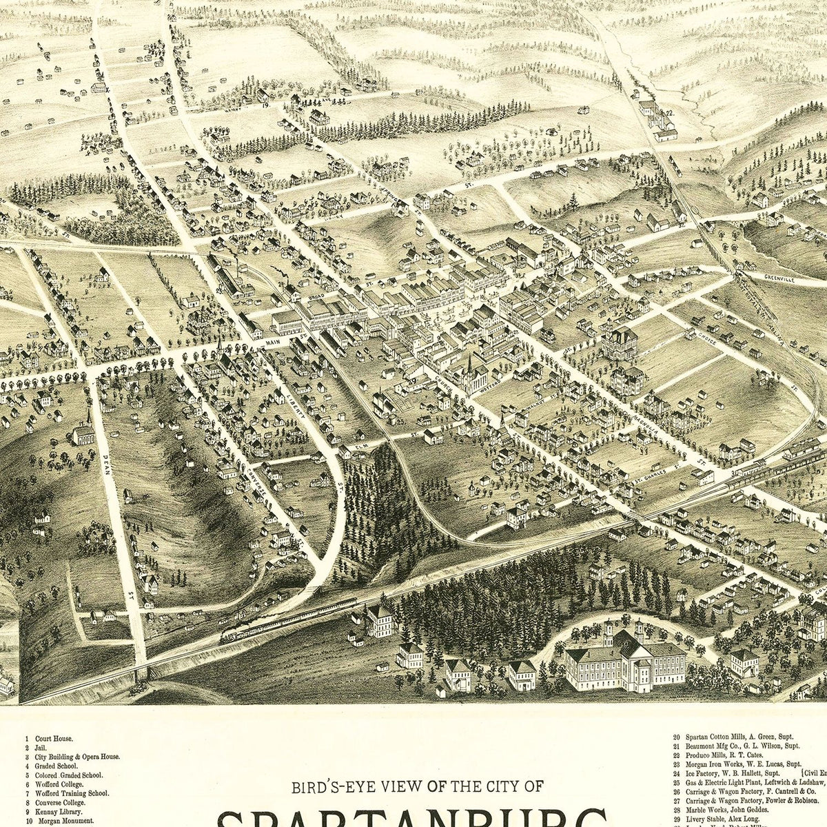 Vintage Spartanburg South Carolina Maps
