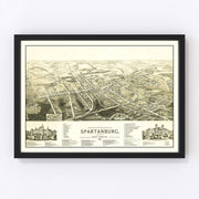 Spartanburg Vintage Map 1891