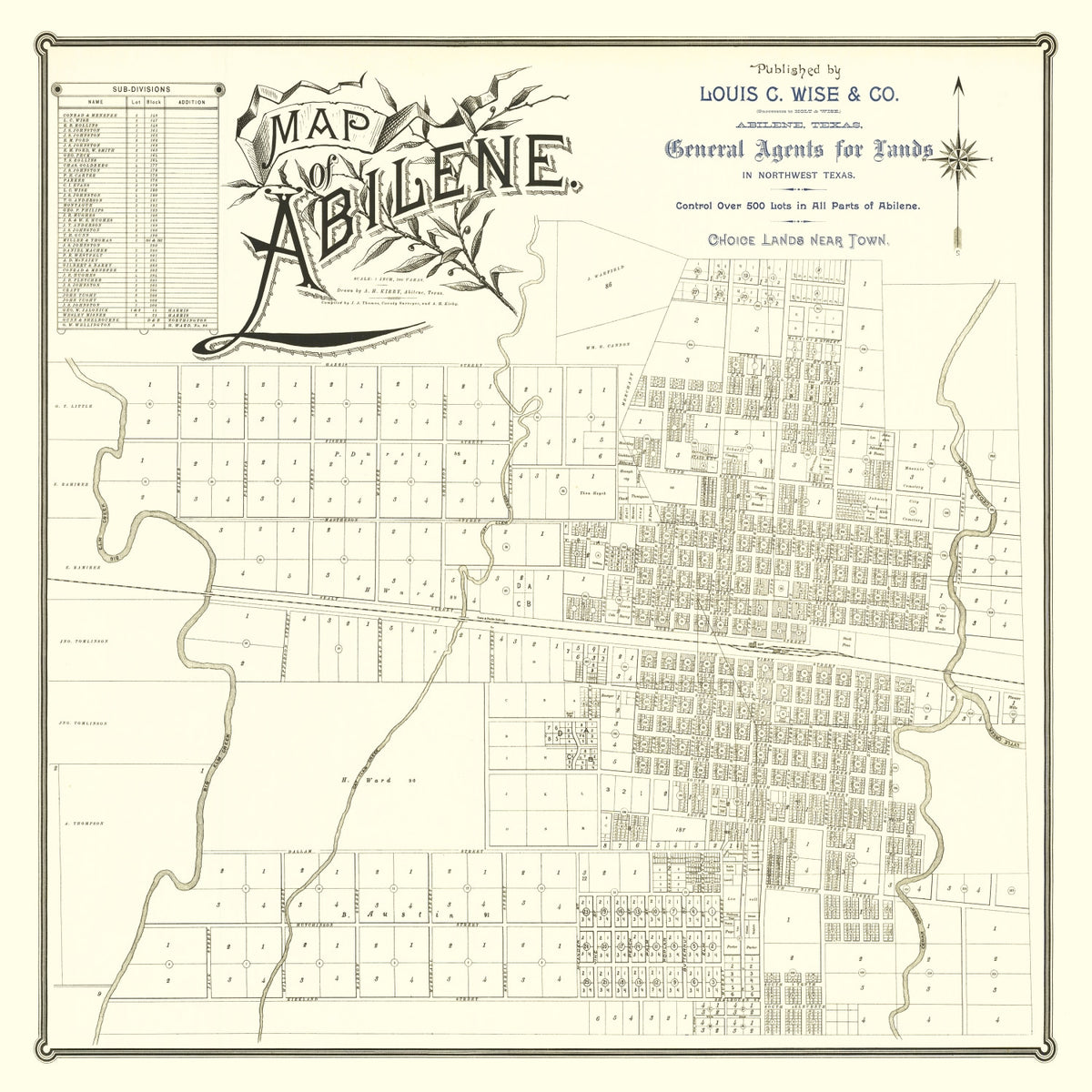 Preview of Vintage Map of Abilene, Texas 1885