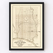 Austin Vintage Map 1872