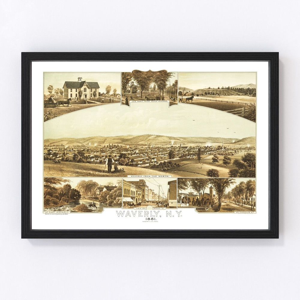 Waverly Vintage Map 1881