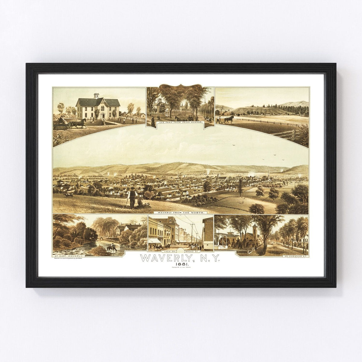 Waverly Vintage Map 1881