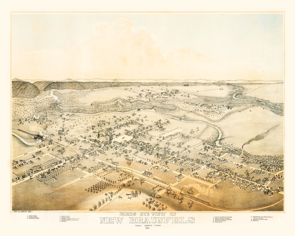 Preview of Vintage Map of New Braunfels, Texas 1881