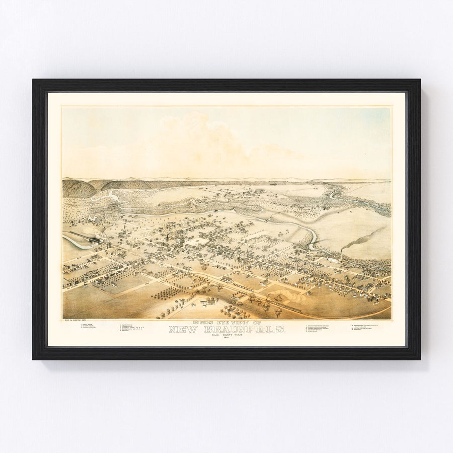 New Braunfels Vintage Map 1881