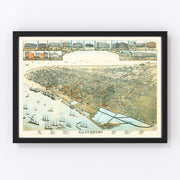 Galveston Vintage Map 1885