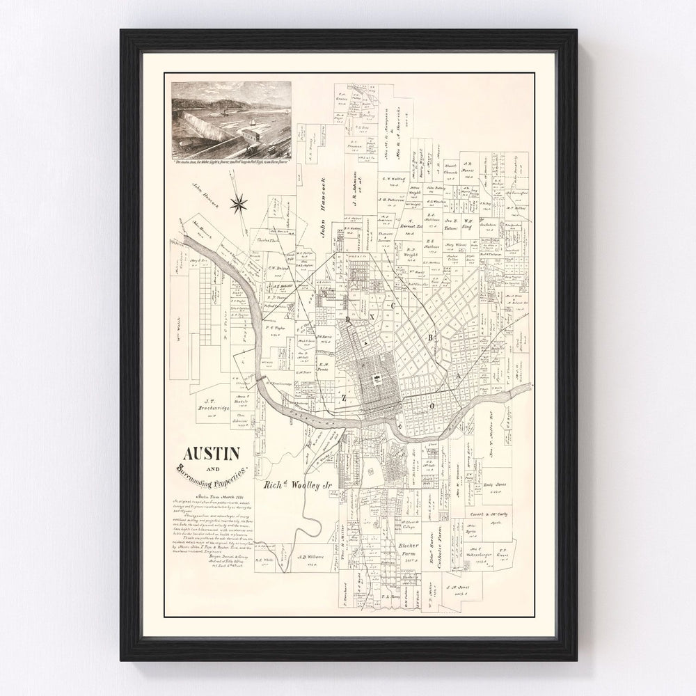 Austin Vintage Map 1891