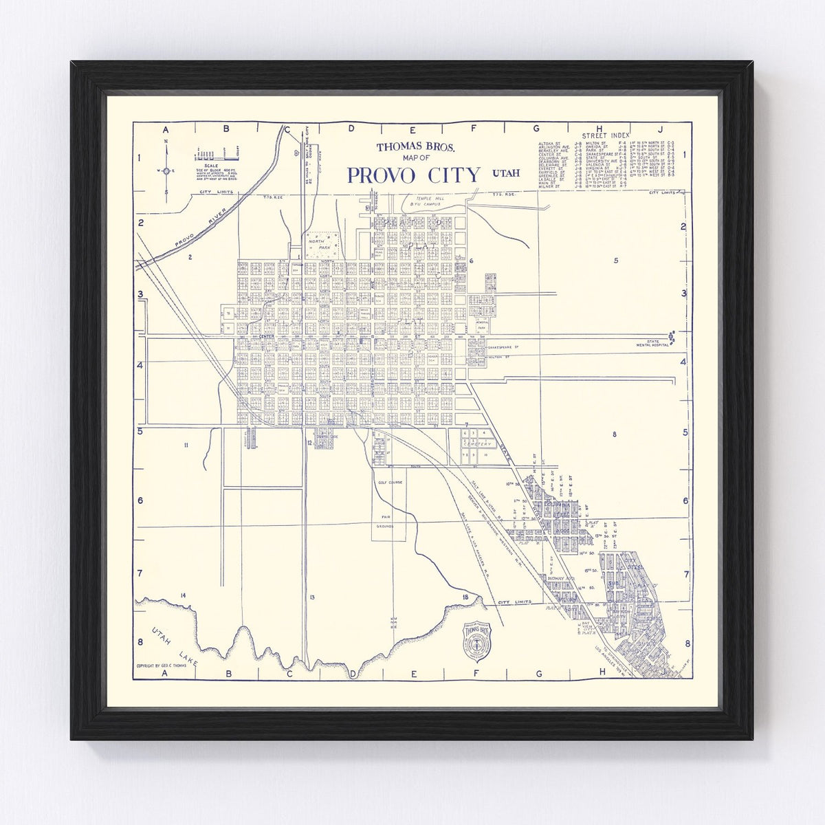 Provo City Vintage Map 1920