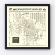 Salt Lake City Vintage Map 1926