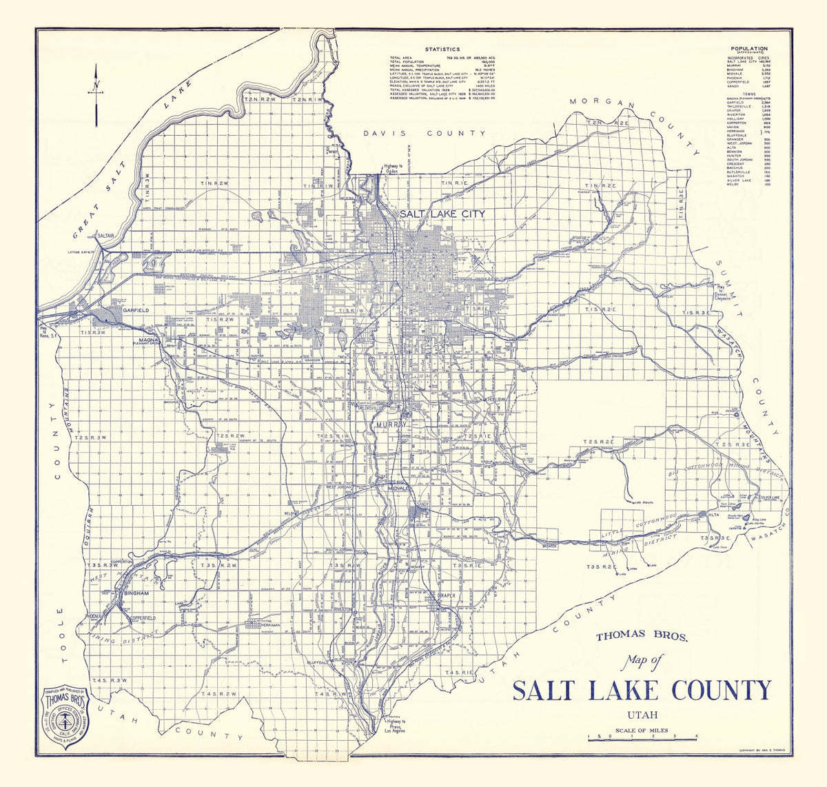 Preview of Vintage Map of Salt Lake City, Utah 1920