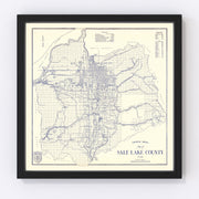 Salt Lake City Vintage Map 1920