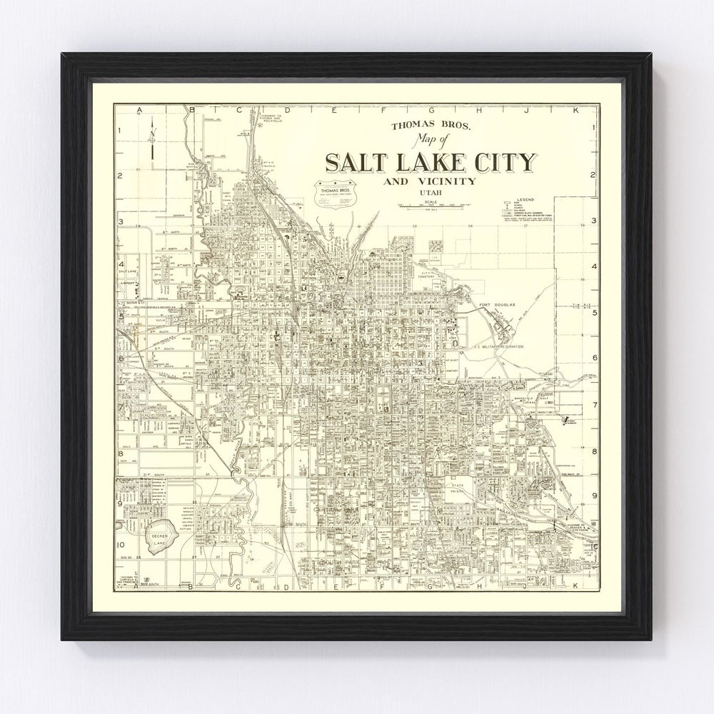 Salt Lake City Vintage Map 1935