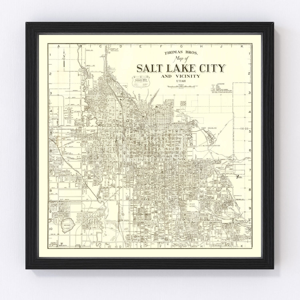 Salt Lake City Vintage Map 1935