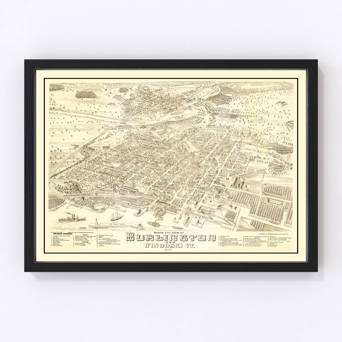 Burlington Vintage Map 1877