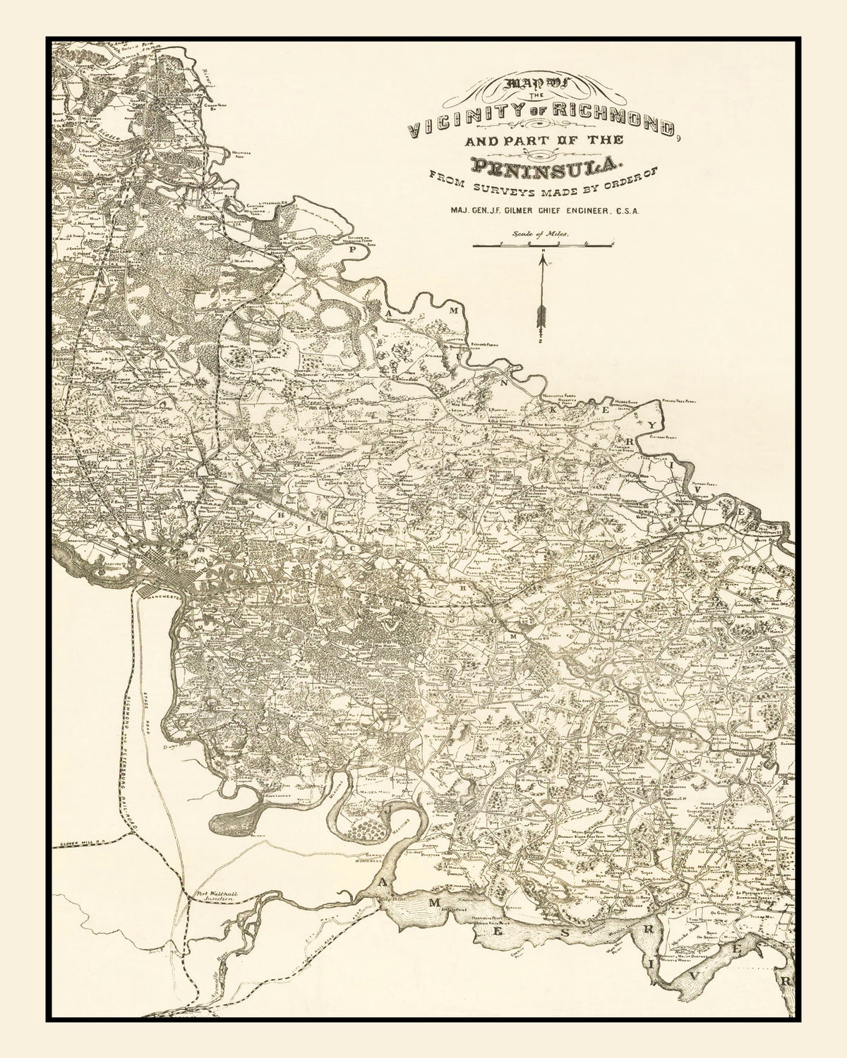 Preview of Vintage Map of Richmond, Virginia 1867
