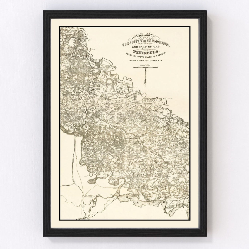 Richmond Vintage Map 1867