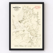 Norfolk Vintage Map 1891