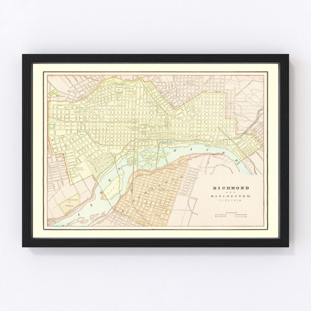 Richmond Vintage Map 1895