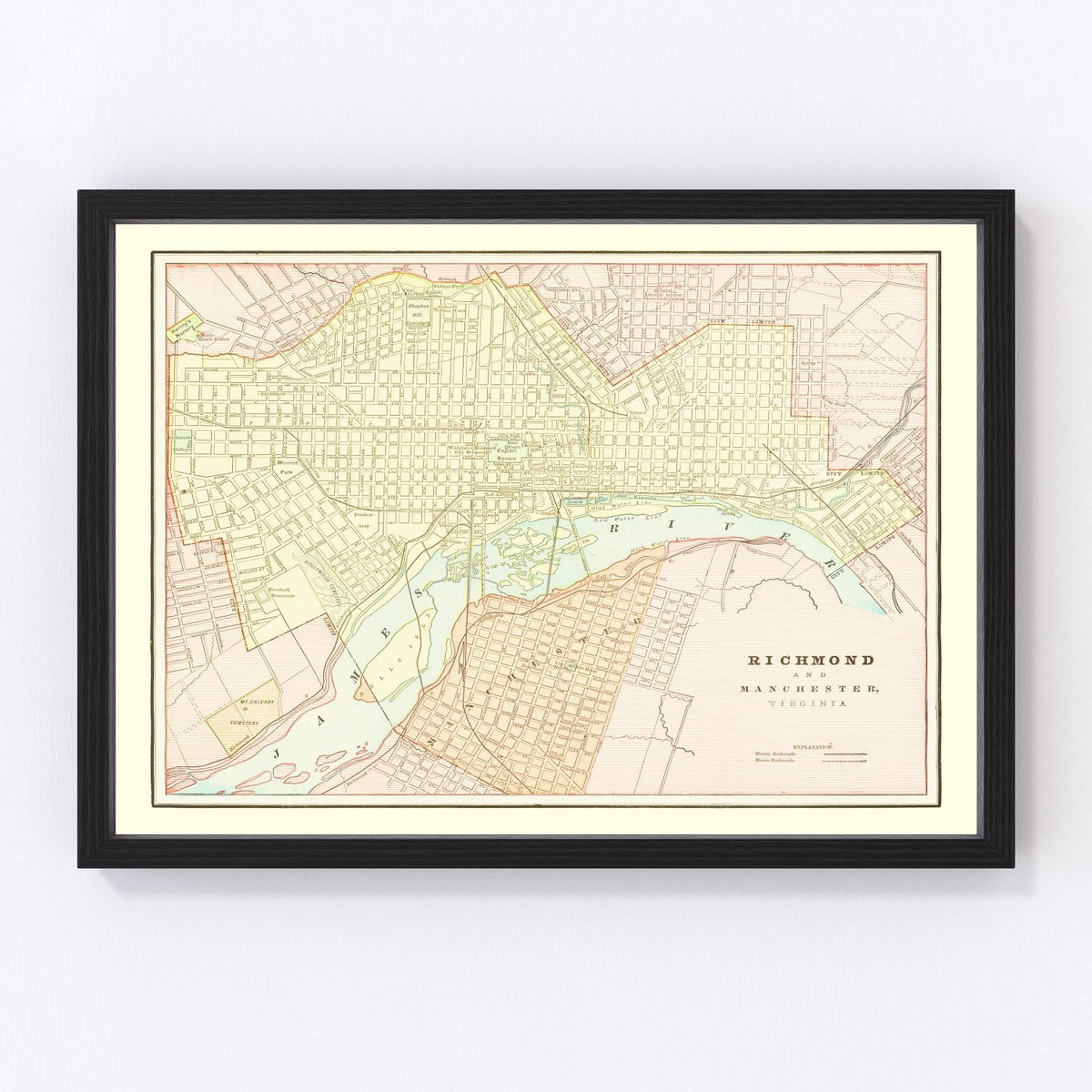 Richmond Vintage Map 1895