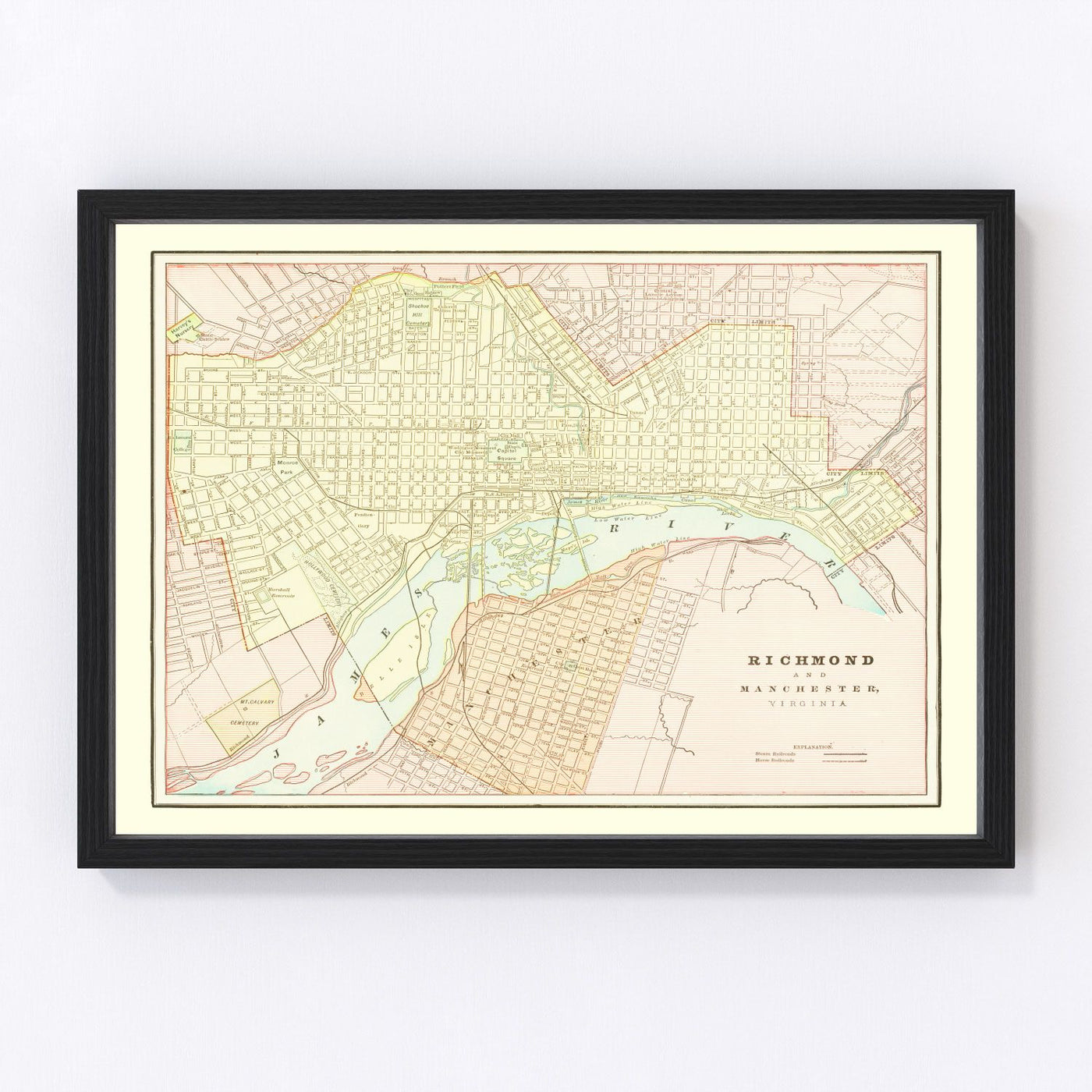 Richmond Vintage Map 1895